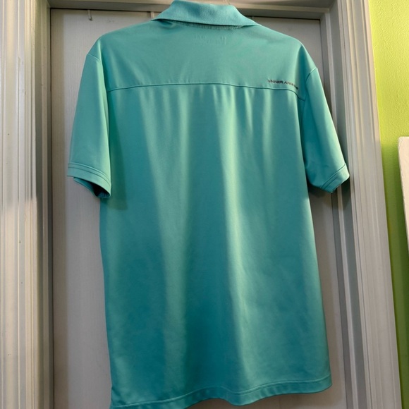 Under Armour Polo Style Loose Fit Short Sleeve Teal Shirt - Picture 3 of 6